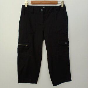 'Original'  Black Lightweight 100% Cotton Mid Length Cargo Capri's  NWT Sz OP